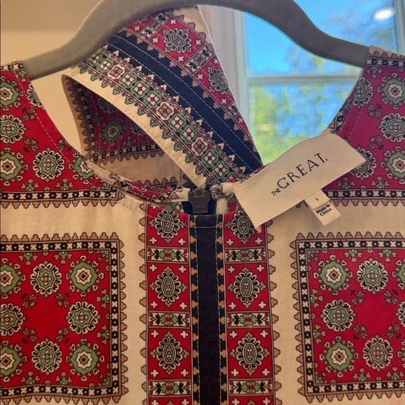 THE GREAT. Tulsa Dress in Westward Bandana print - Picture 3 of 4